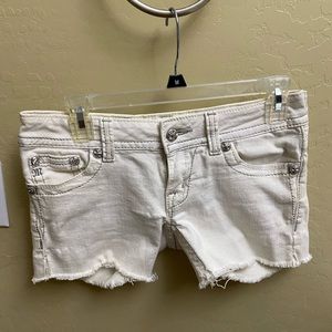 Miss Me White Denim Cut Offs Size 27